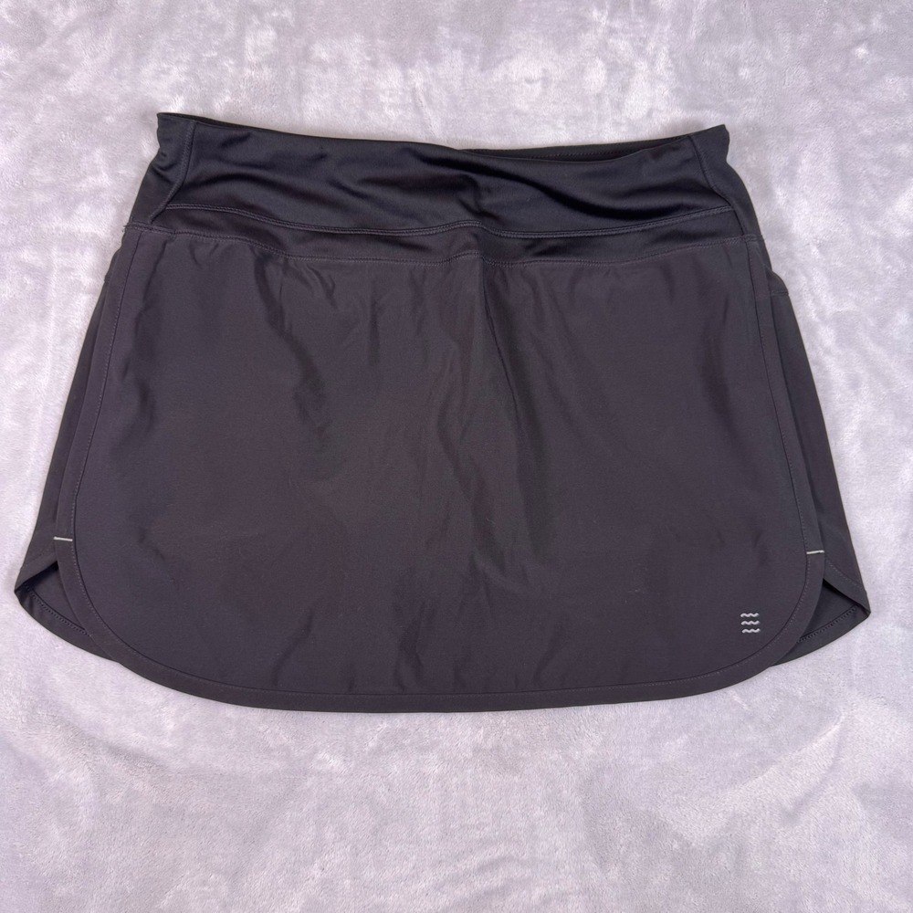 Free Fly Bamboo Athletic Skort Womens Medium Black Zipper Pocket Active Skirt